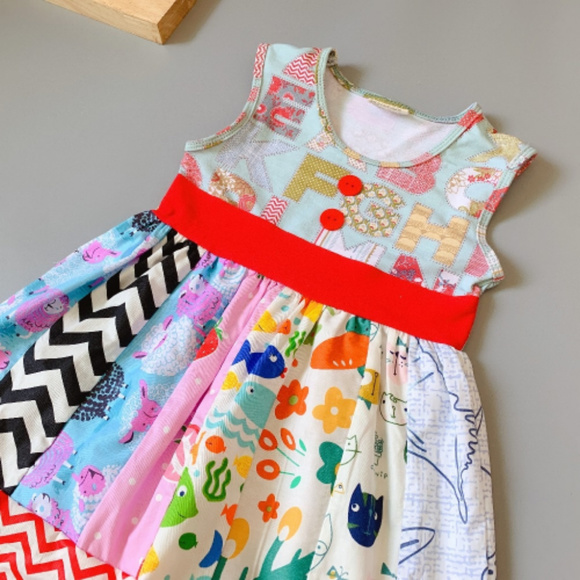 Boutique ABC Alphabet Sleeveless Multi Print Dress - Picture 3 of 6